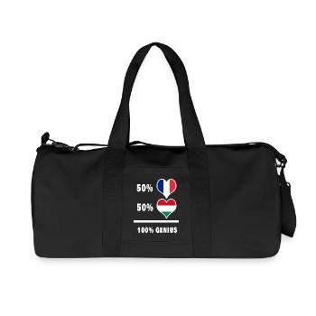 France and Hungary Ingenious / Gift - Recycled Canvas Sports Bag by Stanley/Stella - black - Front