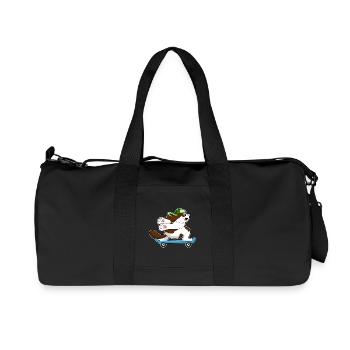 Hund Skater Skateboard - Recycelte Canvas-Sporttasche von Stanley/Stella - Schwarz - Vorne