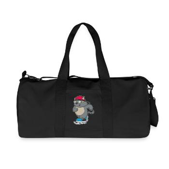 Katze Eislaufen Schlittschuhe - Recycled Canvas Sports Bag by Stanley/Stella - black - Front