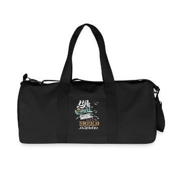 Life is Short The World is Wide - Recycelte Canvas-Sporttasche von Stanley/Stella - Schwarz - Vorne