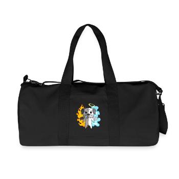 Dog Pug - Angel and Devil - Recycled Canvas Sports Bag by Stanley/Stella - black - Front