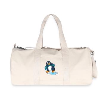 Pinguin Schwimmen Schwimmring Sommer - Recycelte Canvas-Sporttasche von Stanley/Stella - Naturweiß - Vorne