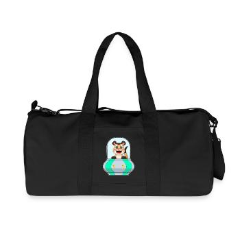 Meerkat Spaceship Space - Recycled Canvas Sports Bag by Stanley/Stella - black - Front