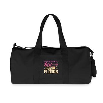 let this girl show you how to install floors - Recycled Canvas Sports Bag by Stanley/Stella - black - Front