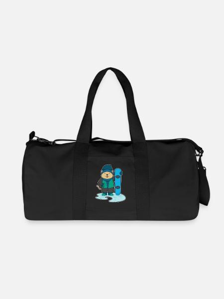 Cat Snowboarder Snowboard - Recycled Canvas Sports Bag by Stanley/Stella - black