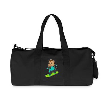 Pferd Snowboarder Snowboard - Recycelte Canvas-Sporttasche von Stanley/Stella - Schwarz - Vorne
