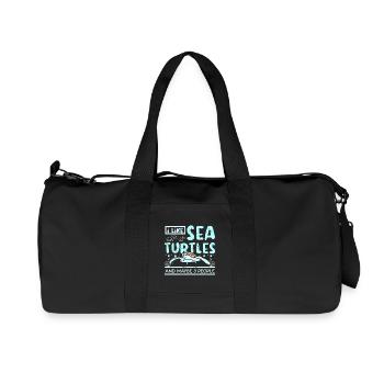 I like sea turtles and Maybe 3 people - Recycelte Canvas-Sporttasche von Stanley/Stella - Schwarz - Vorne