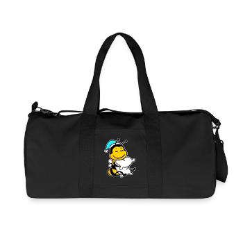 Bee with pillow and sleeping cap - Recycled Canvas Sports Bag by Stanley/Stella - black - Front