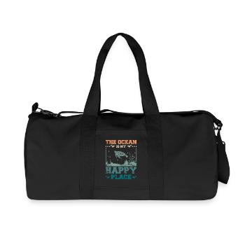 The ocean is my happy place - Recycled Canvas Sports Bag by Stanley/Stella - black - Front