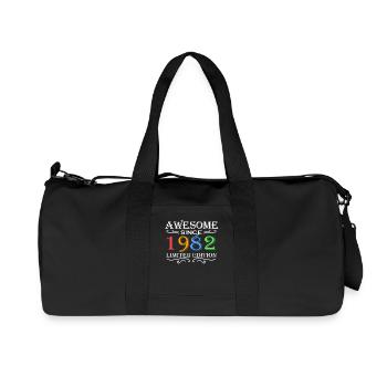 1982 - Jahrgang 1982 - Recycelte Canvas-Sporttasche von Stanley/Stella - Schwarz - Vorne