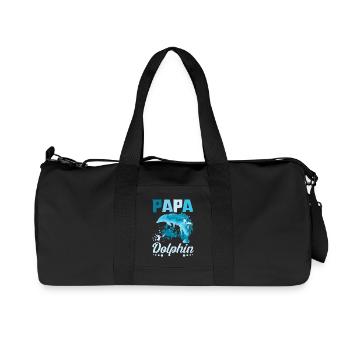 Dad Fahter Papa Dolphin - Recycelte Canvas-Sporttasche von Stanley/Stella - Schwarz - Vorne