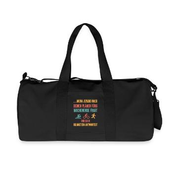 Wenn Jemand Nach Deinen Plänen Triathlon - Recycelte Canvas-Sporttasche von Stanley/Stella - Schwarz - Vorne