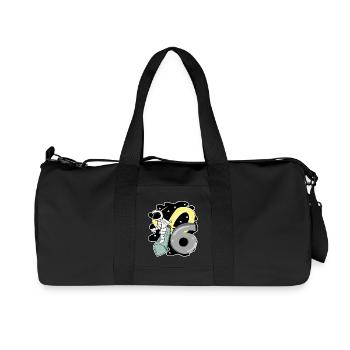 Garçon de 6 ans - cadeau de 6ème anniversaire - Sac de sport en toile recyclée Stanley/Stella - noir - Devant