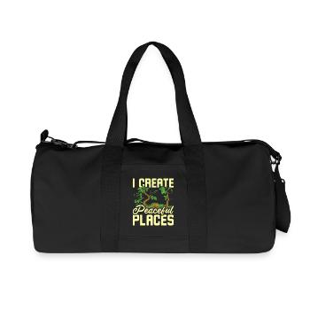 I create peaceful places gardening - Recycelte Canvas-Sporttasche von Stanley/Stella - Schwarz - Vorne