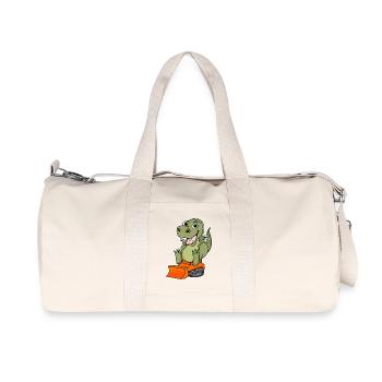 Dino Chantier de construction Motif pour enfants - Sac de sport en toile recyclée Stanley/Stella - blanc naturel - Devant