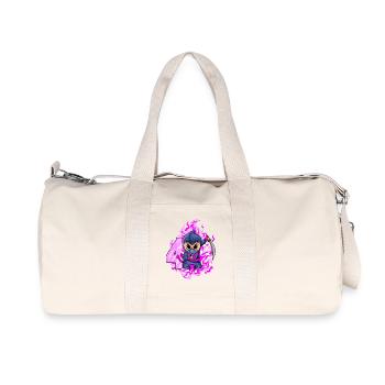 4th Birthday Girl 4 Years Old Ninja - Recycled Canvas Sports Bag by Stanley/Stella - natural - Front