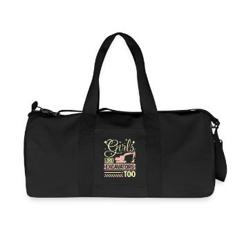 Girls like excavators too - Recycled Canvas Sports Bag by Stanley/Stella - black - Front