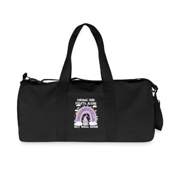 Gnome One Fights Alone Cancer Awareness - Recycled Canvas Sports Bag by Stanley/Stella - black - Front