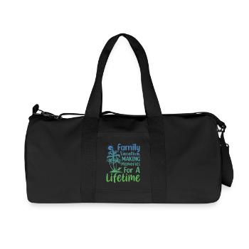 Family Vacation Making Memories Lifetime - Recycelte Canvas-Sporttasche von Stanley/Stella - Schwarz - Vorne