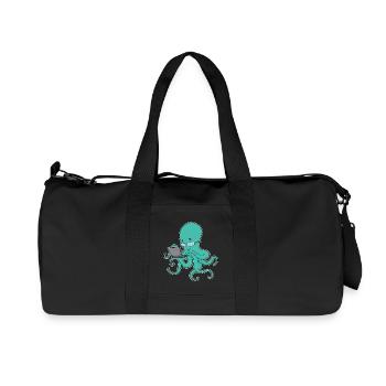 Krake Laptop - Recycelte Canvas-Sporttasche von Stanley/Stella - Schwarz - Vorne