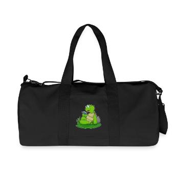 Turtle Nerd Book Glasses - Recycled Canvas Sports Bag by Stanley/Stella - black - Front