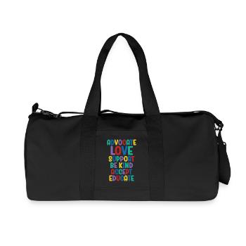 Advocate Love Support Accept Be Kind - Recycled Canvas Sports Bag by Stanley/Stella - black - Front