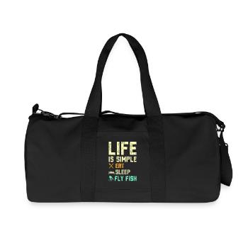 Life is simple eat sleep fly fish - Recycled Canvas Sports Bag by Stanley/Stella - black - Front