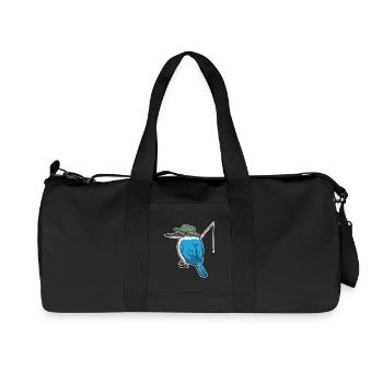 Kingfisher Angler Fishing Rod Fishing Rod - Recycled Canvas Sports Bag by Stanley/Stella - black - Front