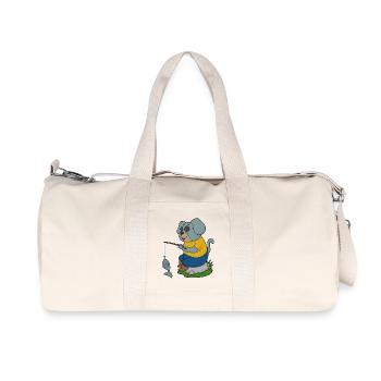Pêche au poisson Dog Angler - Sac de sport en toile recyclée Stanley/Stella - blanc naturel - Devant