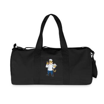 Cuisinier tigre servant la cuisine de cloches - Sac de sport en toile recyclée Stanley/Stella - noir - Devant