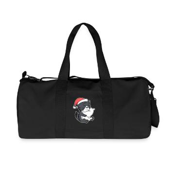 Chat de forêt norvégien Chat Noël endormi - Sac de sport en toile recyclée Stanley/Stella - noir - Devant