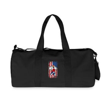 Usa American Flag Basketball 4th of July - Recycelte Canvas-Sporttasche von Stanley/Stella - Schwarz - Vorne