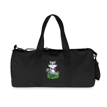 Waschbär Poker Pokerkarten - Recycelte Canvas-Sporttasche von Stanley/Stella - Schwarz - Vorne