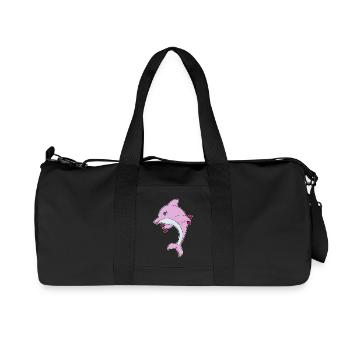 Dolphin Bodybuilder Dumbbells Bodybuilding - Recycled Canvas Sports Bag by Stanley/Stella - black - Front