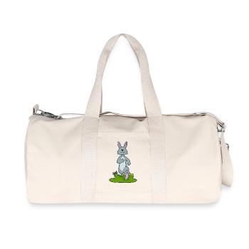 Hase Jogger Joggen Sport - Recycelte Canvas-Sporttasche von Stanley/Stella - Naturweiß - Vorne