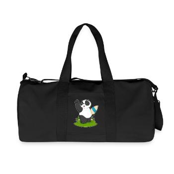 Été de planche de surf panda - Sac de sport en toile recyclée Stanley/Stella - noir - Devant
