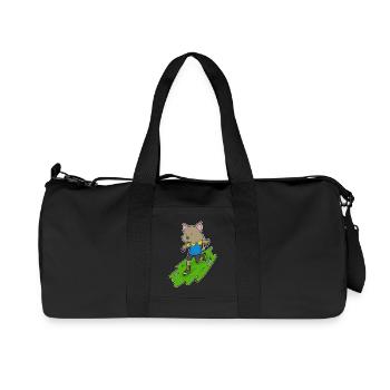 Cat Inline skating Inline skates - Recycled Canvas Sports Bag by Stanley/Stella - black - Front