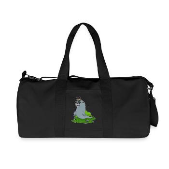 Seehund Gentleman Zylinder - Recycelte Canvas-Sporttasche von Stanley/Stella - Schwarz - Vorne