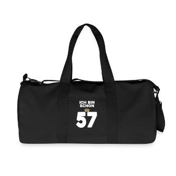 57. Geburtstag Geschenk - 57 Jahre mit Krone - Recycelte Canvas-Sporttasche von Stanley/Stella - Schwarz - Vorne