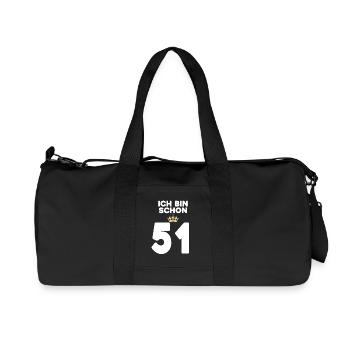51. Geburtstag Geschenk - 51 Jahre mit Krone - Recycelte Canvas-Sporttasche von Stanley/Stella - Schwarz - Vorne