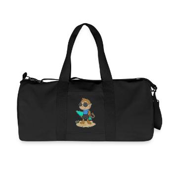 Affe Surfen Surfbrett Sommer - Recycelte Canvas-Sporttasche von Stanley/Stella - Schwarz - Vorne