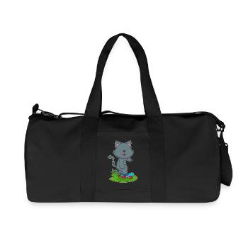 Cat Skater Skateboard - Recycled Canvas Sports Bag by Stanley/Stella - black - Front