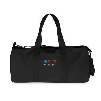 Peace Love Billiards - Recycelte Canvas-Sporttasche von Stanley/Stella - Schwarz - Vorne