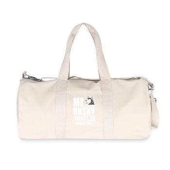 Moi et mon husky parlons de toi - Sac de sport en toile recyclée Stanley/Stella - blanc naturel - Devant