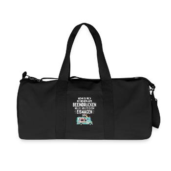Eis Liebhaber Mich Mit Auto Beeindrucken Eiswagen - Recycelte Canvas-Sporttasche von Stanley/Stella - Schwarz - Vorne