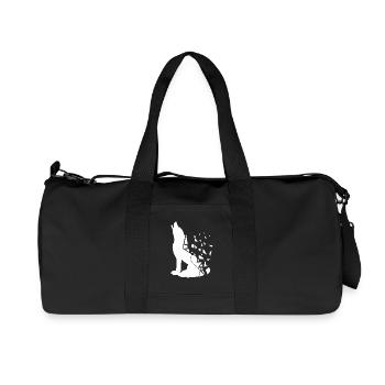 Deutscher Schäferhund Polygon Herbst Blätter Laub - Recycelte Canvas-Sporttasche von Stanley/Stella - Schwarz - Vorne