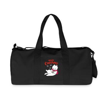 Merry Christmas Cat, funny Christmas saying - Recycled Canvas Sports Bag by Stanley/Stella - black - Front