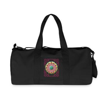 Arabesque, Mandala Design, 3D Mandala - Recycled Canvas Sports Bag by Stanley/Stella - black - Front