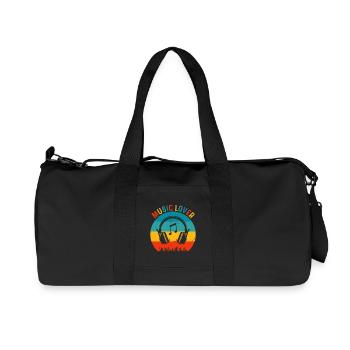 Music Love Retro Headphones - Recycled Canvas Sports Bag by Stanley/Stella - black - Front