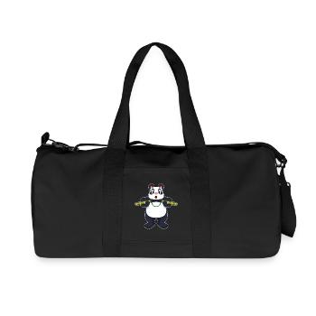 Panda Nunchaku Martial Arts - Recycled Canvas Sports Bag by Stanley/Stella - black - Front
